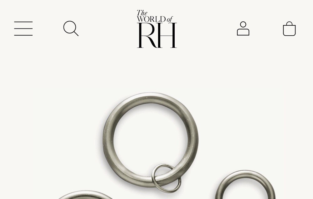Restoration Hardware Classic Drapery Loop Rings Large ANTIQUE SILVER 7 new