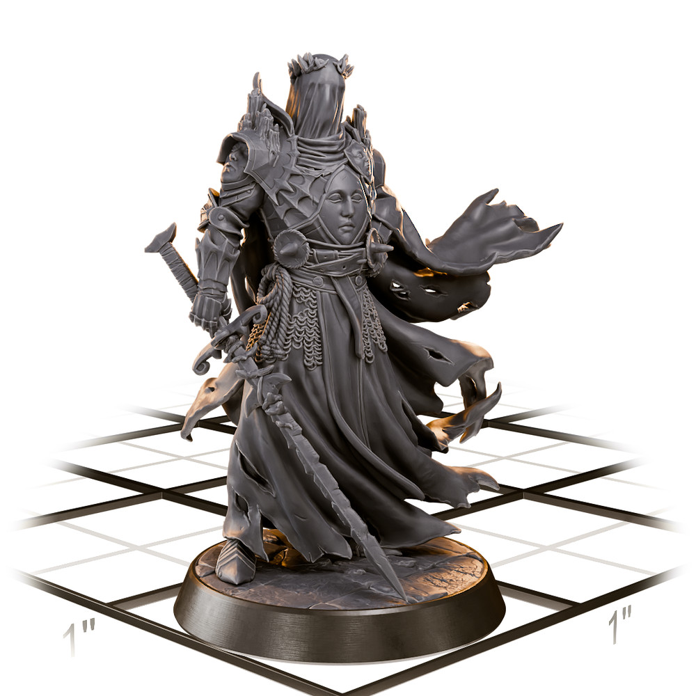 DnD The Faceless Human Paladin Mini 32mm Scale