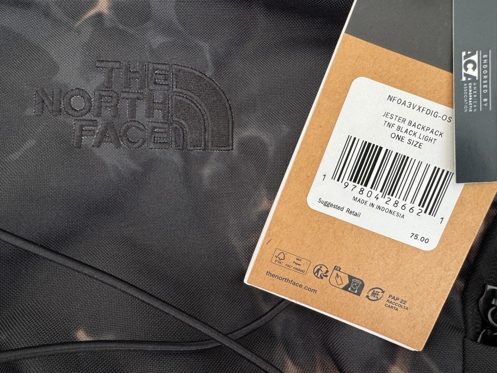 The North Face Jester Backpack Bag Black Light Refractions