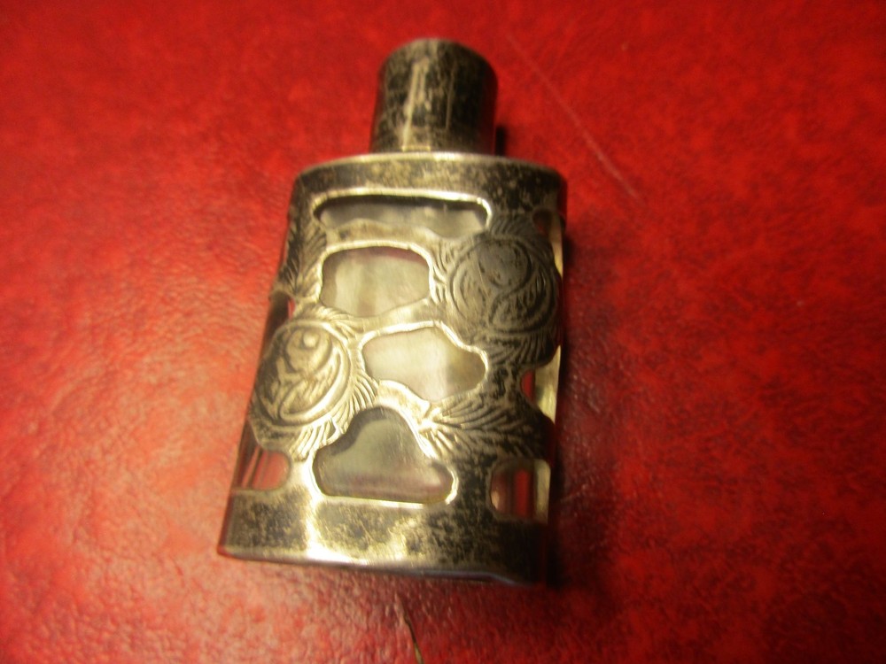 Antique Sterling Silver & Glass Perfume Bottle