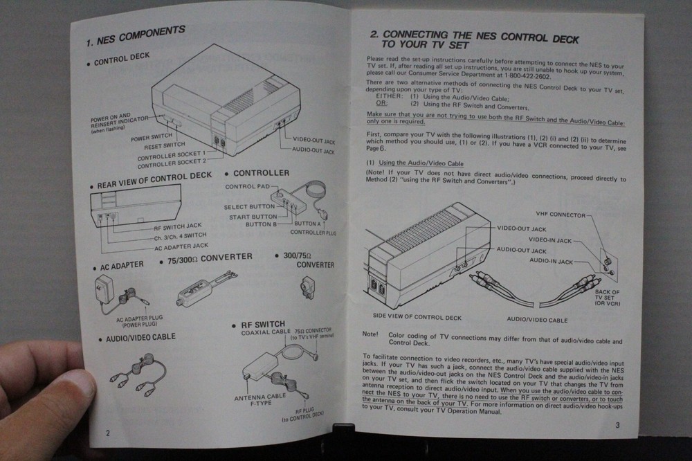 Vintage Nintendo Enertainment System Instructional Manual