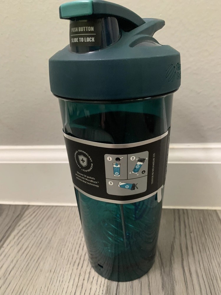 Blender Bottle Strada 28oz Push Button/Lock w/Ball Protein Shaker drink cup NEW