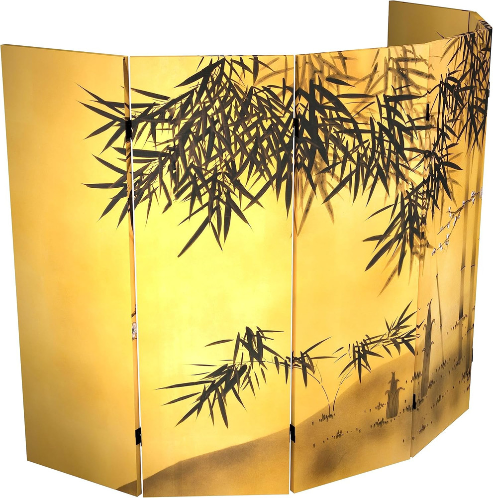 4ft Double-Sided Bamboo Folding Screen - 6 Panel Room Divider for Home & Office
