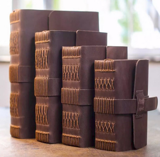 A6 Writing notes Notebook sketchbook Diary Notepad cow leather coffee brown Q297
