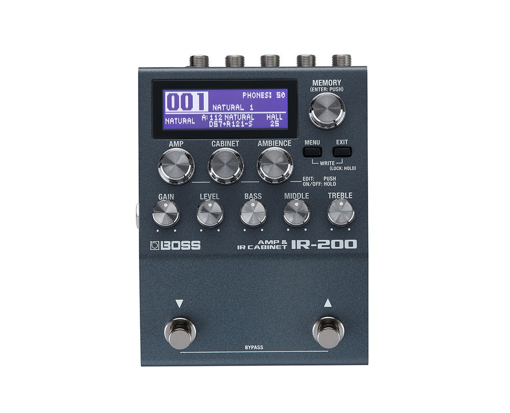 Boss IR-200 Amp/Cabinet Processor + Gator 9V Power Combo & 3 Patch Cables