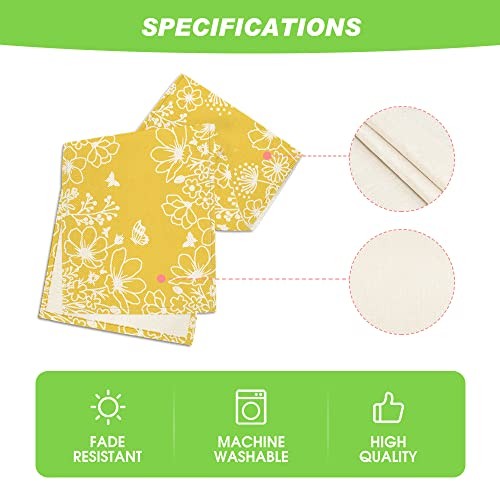 Bloom Flowers Butterfly Spring Table Runner, 13" x 72", Table Runner Yellow