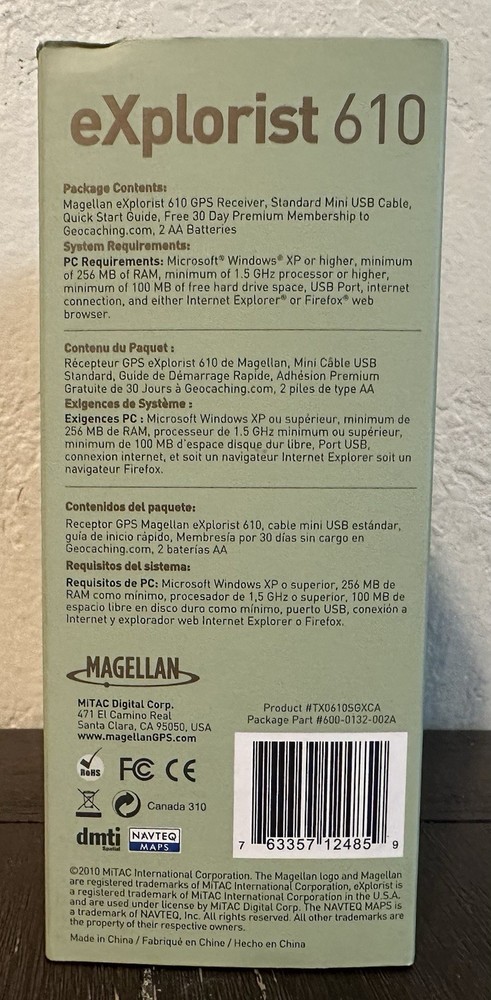 BNIB Magellan eXplorist 610 CANADA Handheld GPS Unit