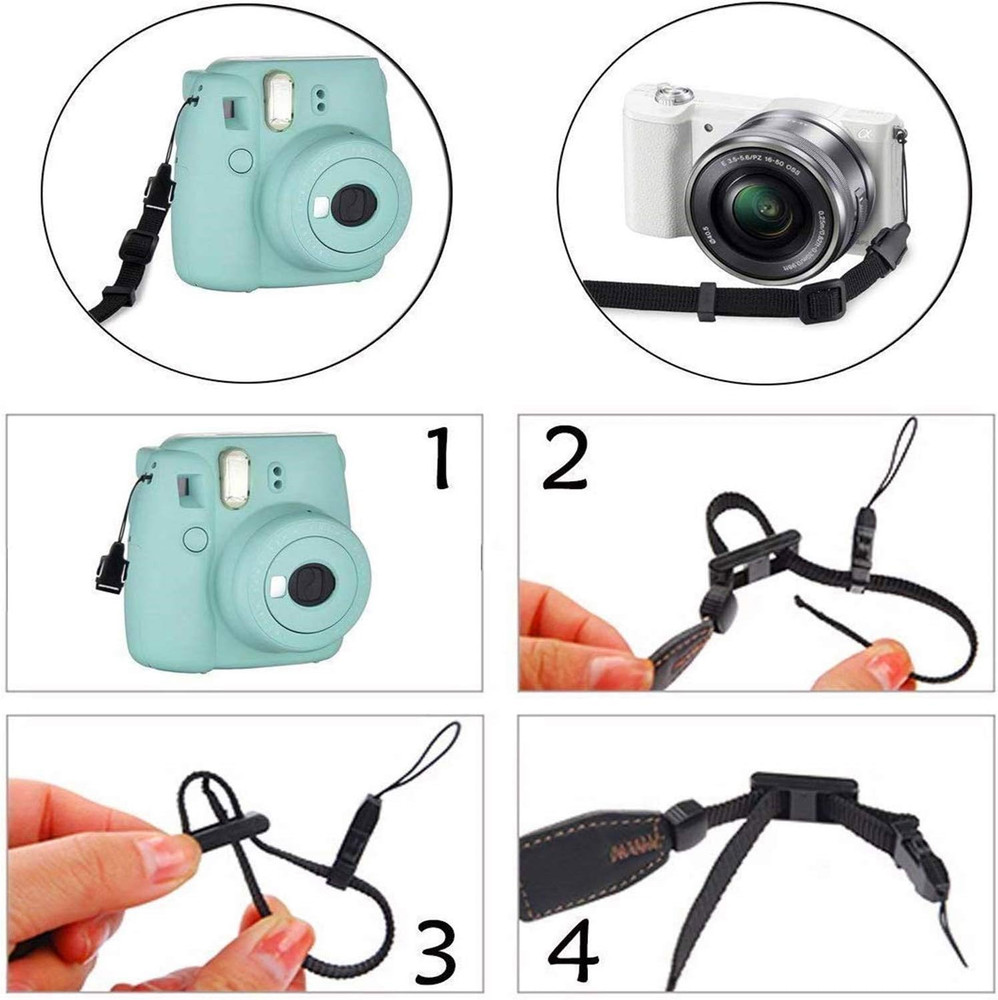 Black Canvas Camera Strap with Quick Release Buckles for DSLR/SLR