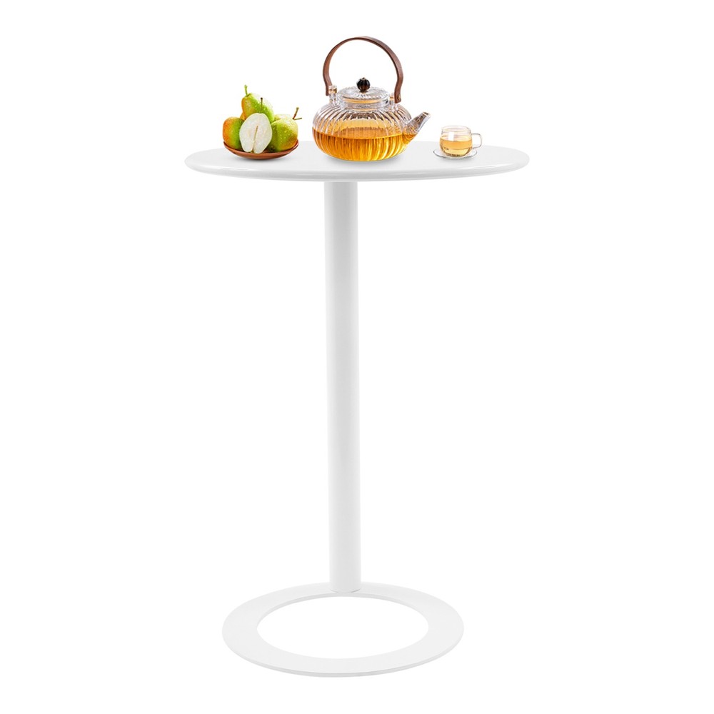48 x 69 cm Round Side Table with O-shaped Base, Side Table for Small Spaces