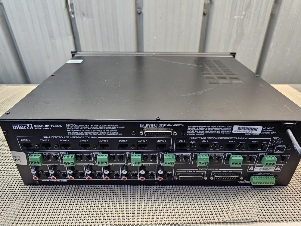 Inter-M PX-8000 8X8 Audio Matrix System/Controller Used