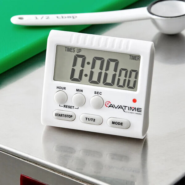 AvaTime Digital Dual Event 24 Hour Kitchen Timer with Clock