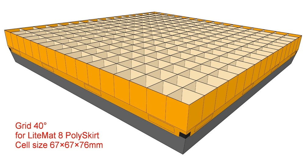 Grid for LiteMat 8 PolySkirt, Version with cell depth 76mm (3”)