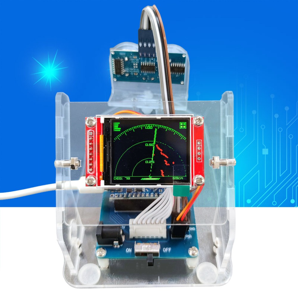 Mini Ultrasonic Radar & 1M Motor Range for Arduino Starter Kit Program Education