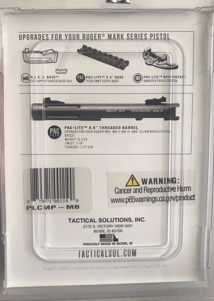 Tactical Solutions Pac-Lite 22LR Muzzle Brake 1" Compensator PLCMP-MB Black