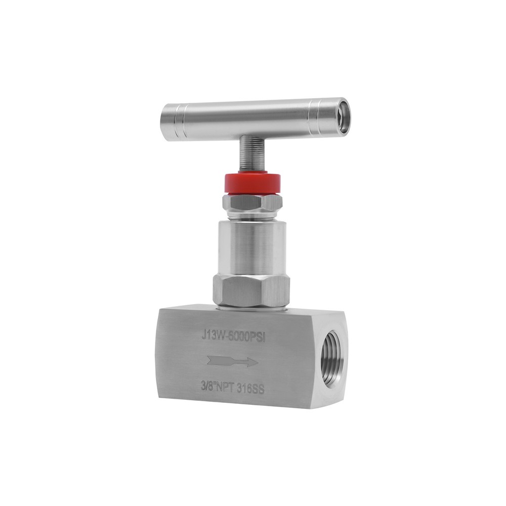 3/8" Stainless Steel Needle Valve, Threaded Flow Control, 6000 Psi Max