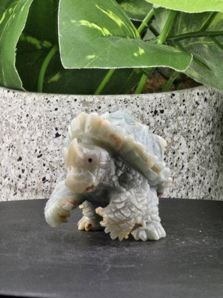 NATURAL AMAZONITE CARVED SNAPPING TURTLE TORTOISE