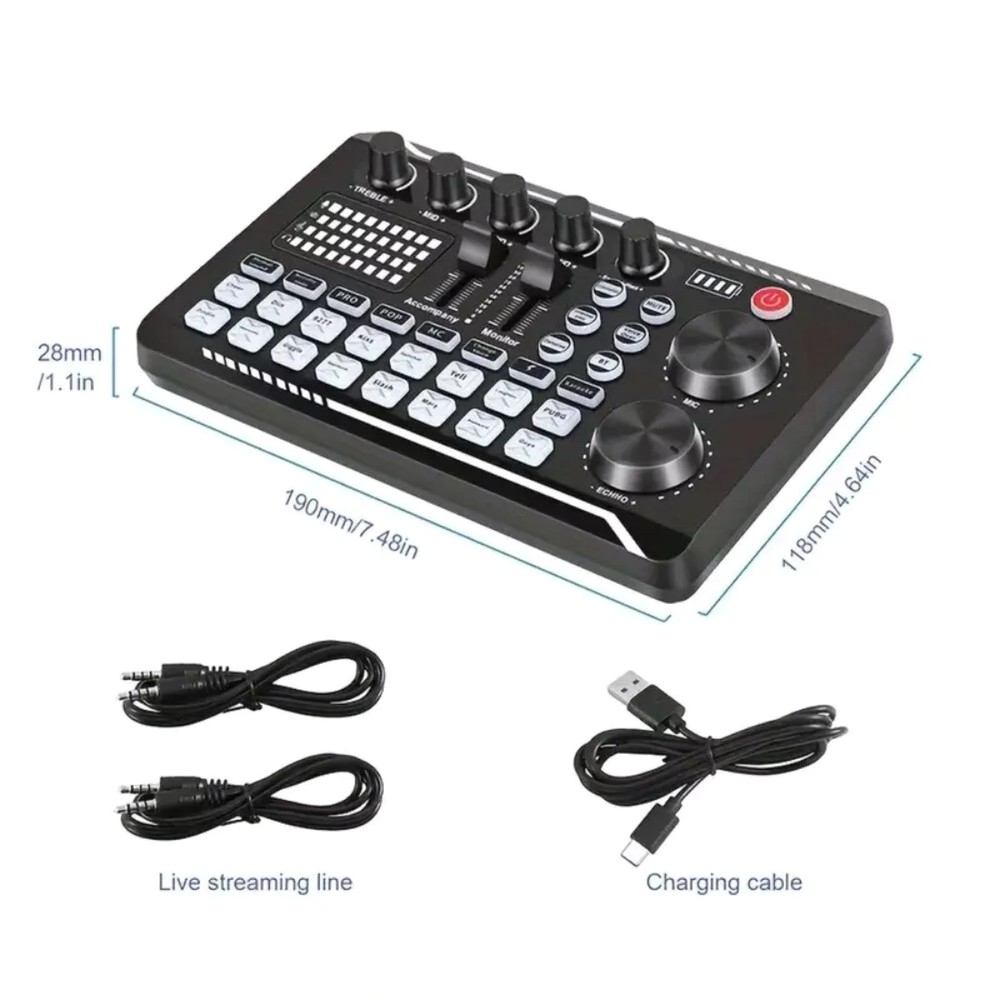 F998 Versatile Sound Card For Win/Mac OS/Android/IOS Wide Compatibility