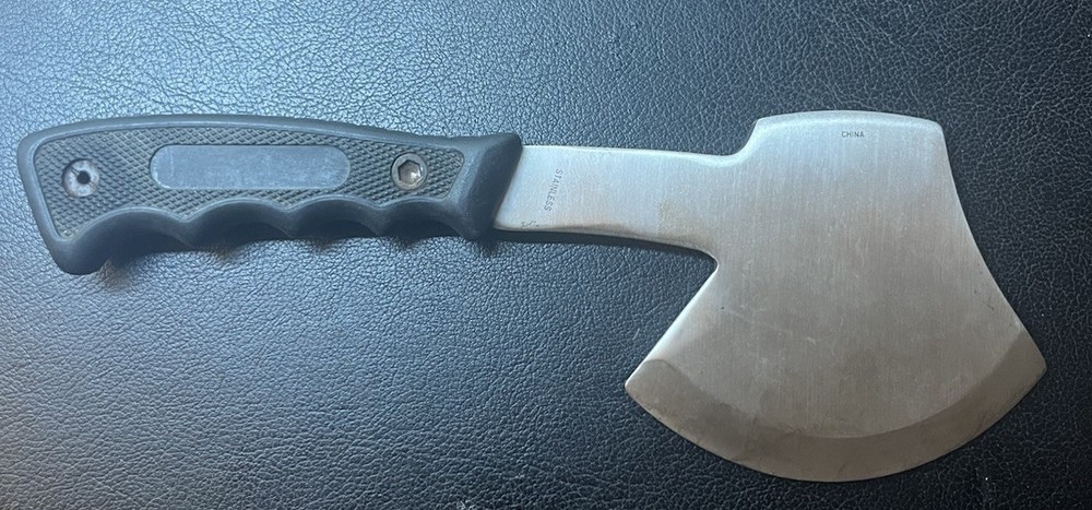 Stainless Steel Rubberized Handle Hatchet Good Condition