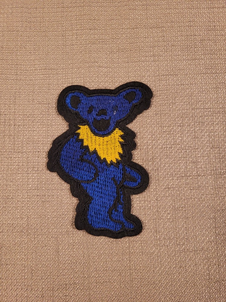 Grateful Dead Dancing Blue Bear Iron-On Patch 3 Inch