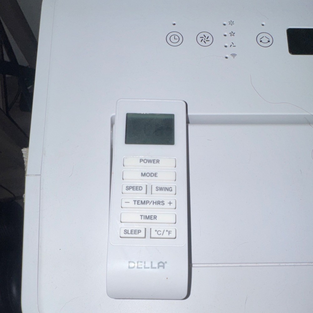 Della Portable Air Conditioner Remote Control Timer Sleep Mode White 14,000 BTU