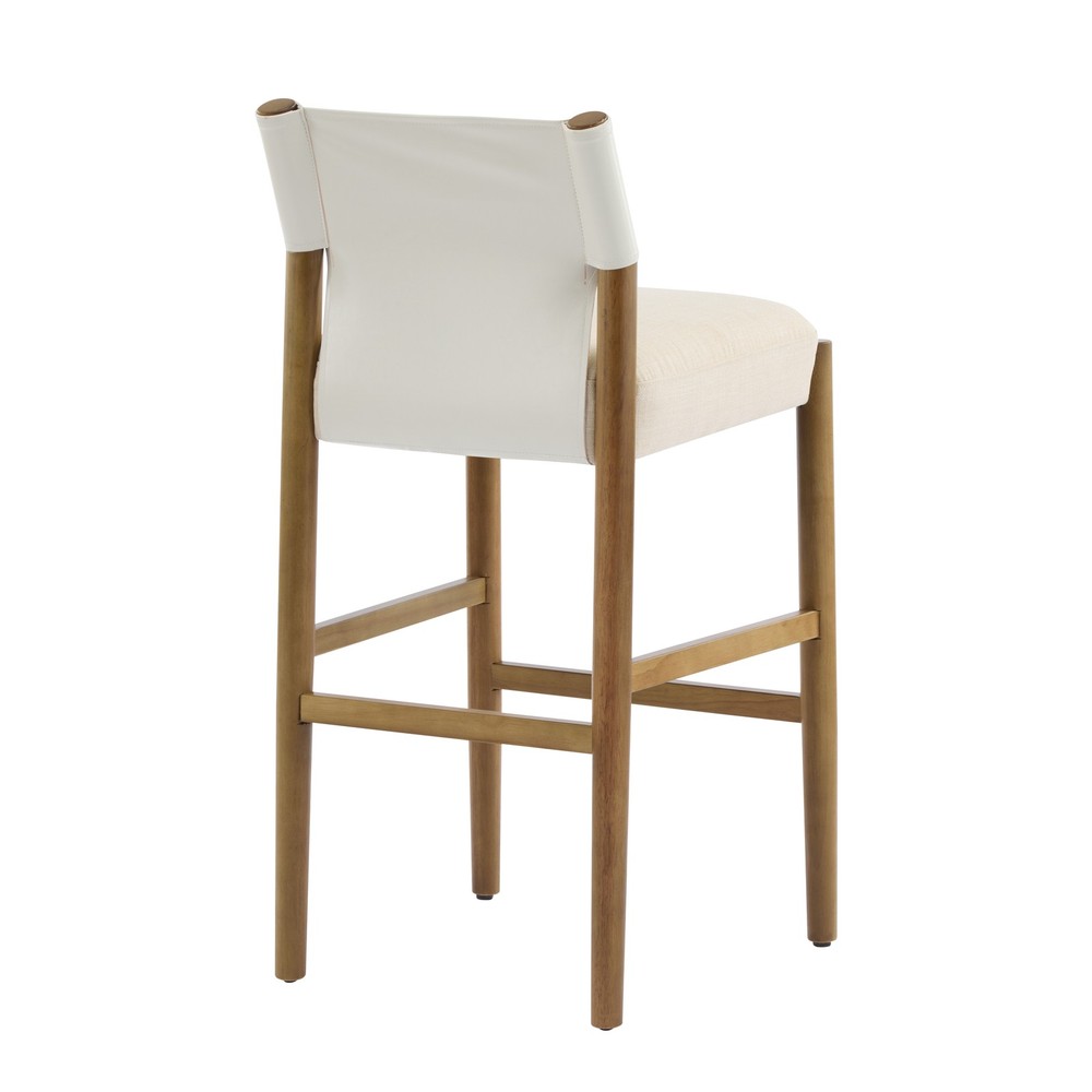 28.5'', Modern Solid Wood Bar Stool with Polyester Cushion - Minimalist