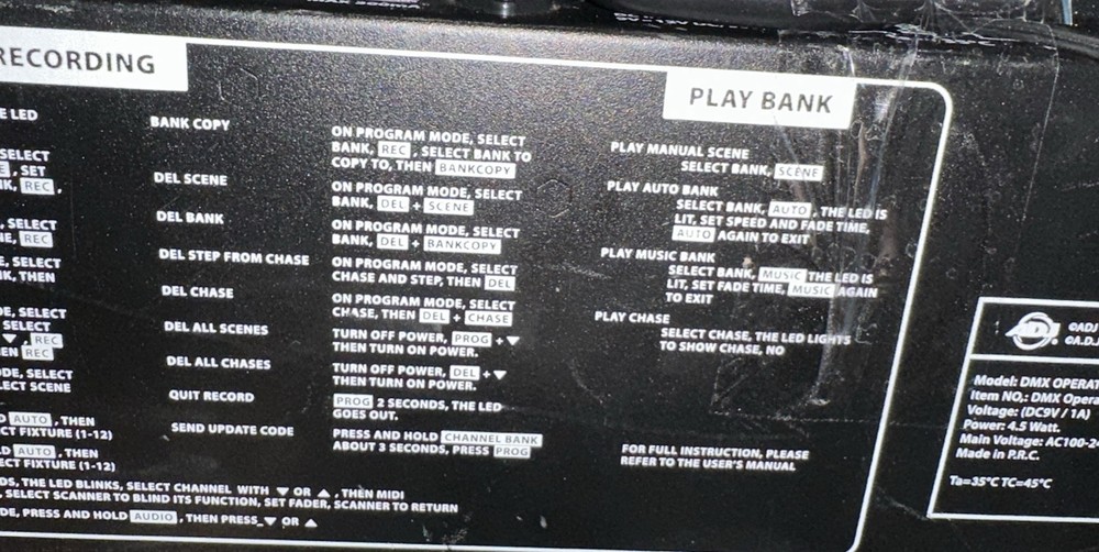 ADJ DMX OPERATOR 512 - 192 Channels Controller For Stage Lighting MOBILE DJ
