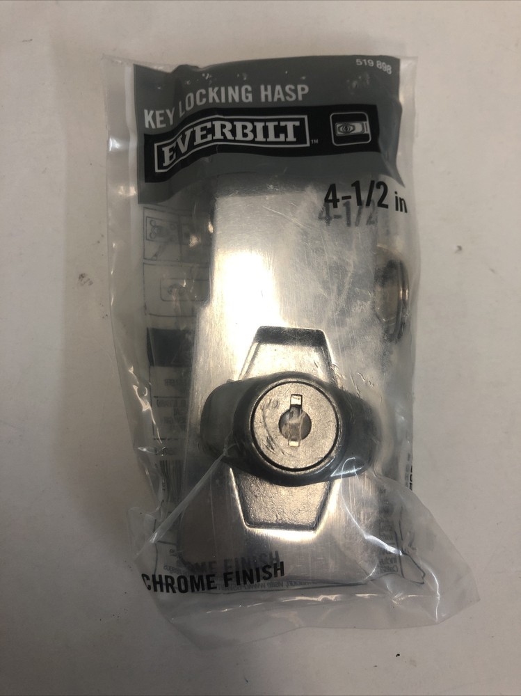 Everbilt 4.5" Key Locking Hasp (chrome) - 519 898