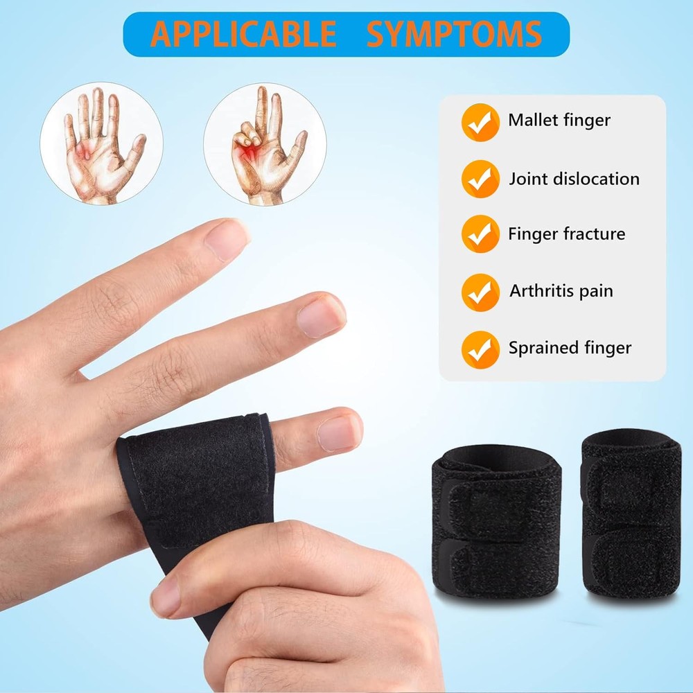 Finger Splints, 2PCS Splint, Compression Support Medium, Double