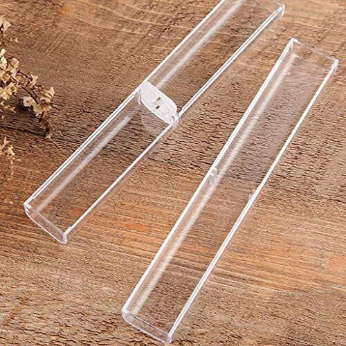 8Pcs Plastic Clear Ballpoint Pen Gift Box Pencil Boxes Empty Bulk Case