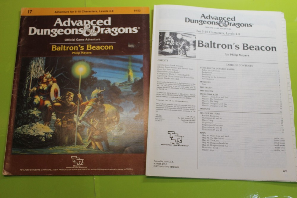 TSR Advanced Dungeons & Dragons Baltron's Dragons (DAMAGED)