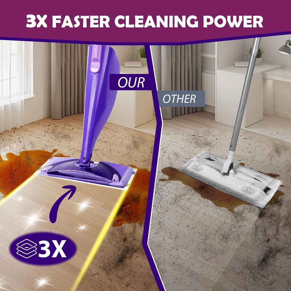 Mopping Pad Refill Compatible with Wet Jet Mop, Disposable Multi Surface
