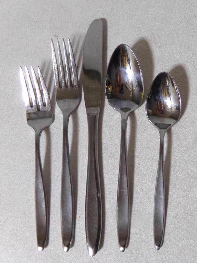 Mid Century Modern Stainless Flatware Stanley Roberts Victory Place Setting