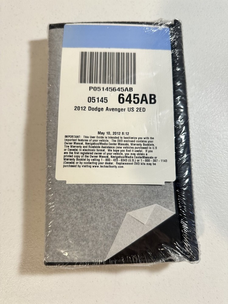 2012 Dodge Avenger Owners Manual Set Sealed With Case