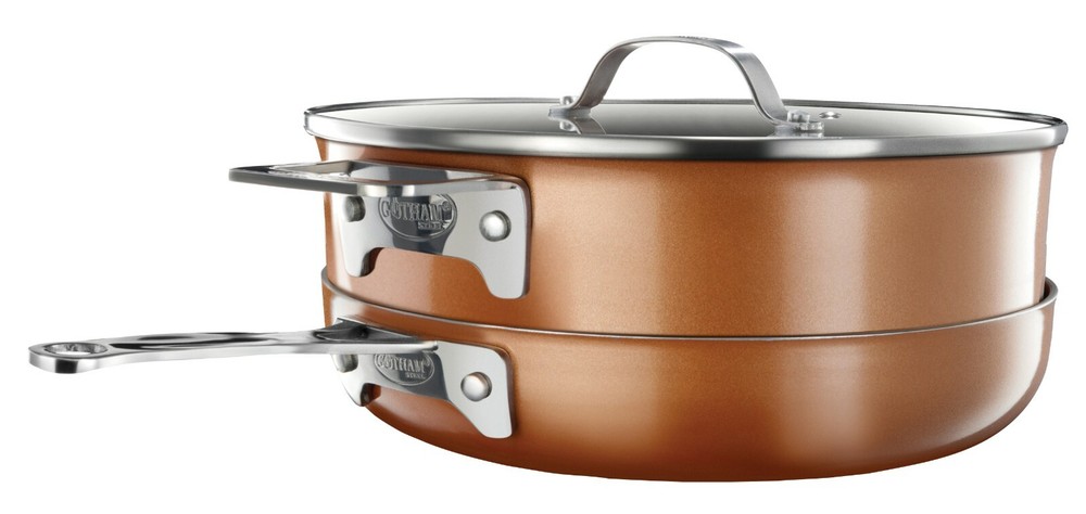 Gotham Steel Stackmaster Copper Cast Textured Complete 10 Piece Set w/ Utensils