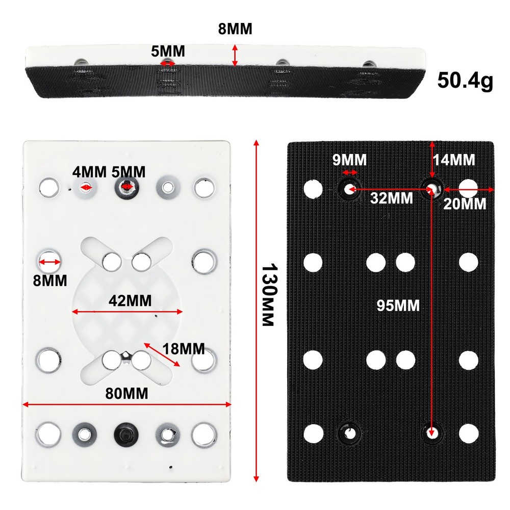 12 Hole Sanding Pad Support Plate For-Festool RTS 400 REQ Replacement Pad