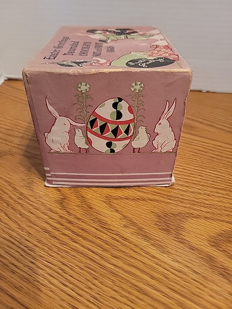 Cosmopolitan Candy Co Chicago Rabbits Chocolate Nut Fruit Eggs 1930s Easter Box