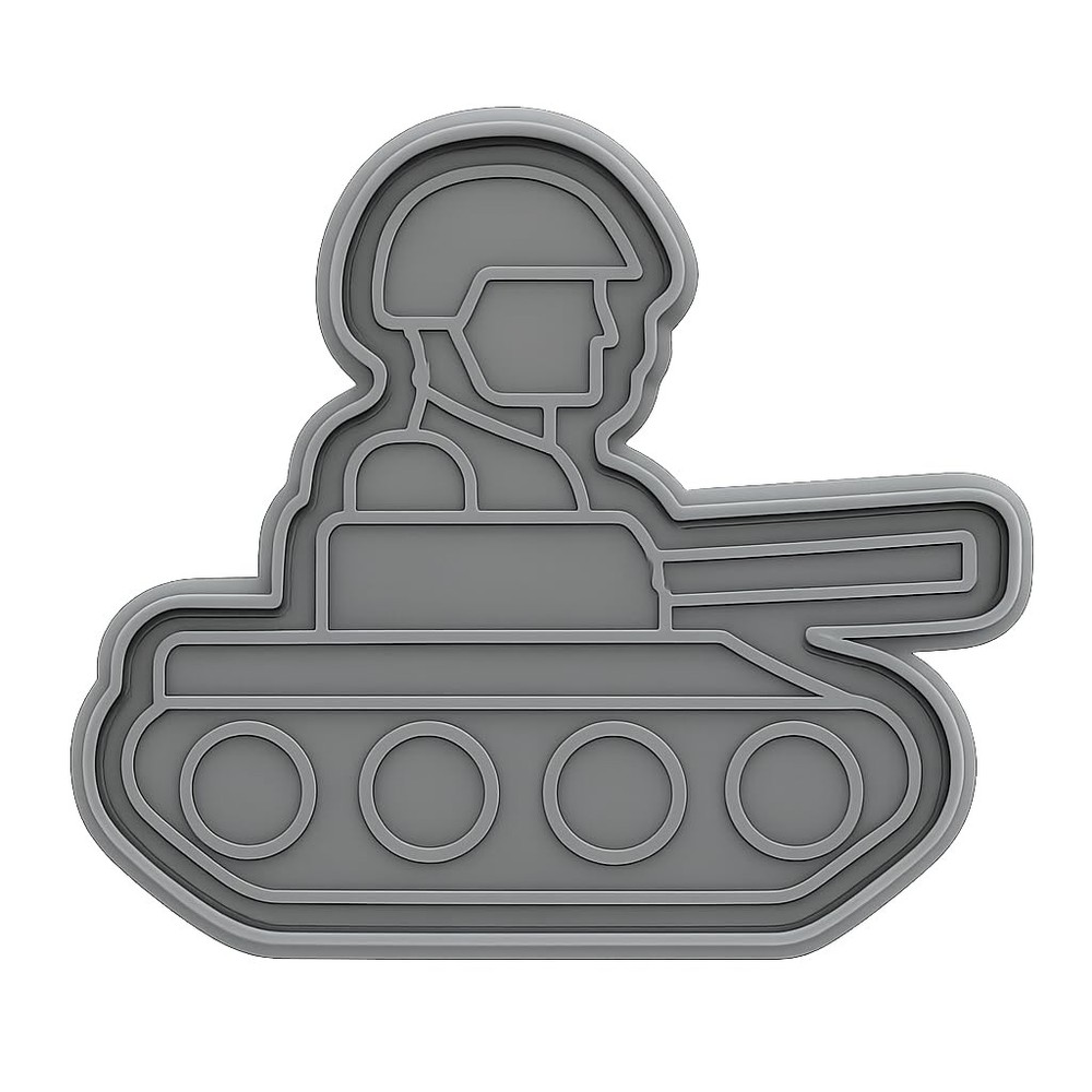 Tank Commander Cookie Cutter - 4x3" Creative Baking Fun