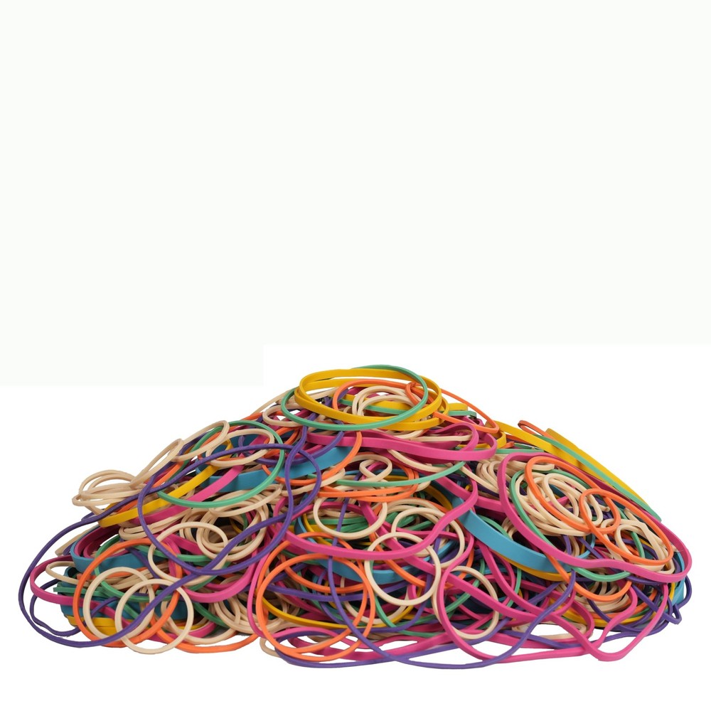 Foshine Rubber Bands Assorted Size Multicolor 0.5lb Elastic