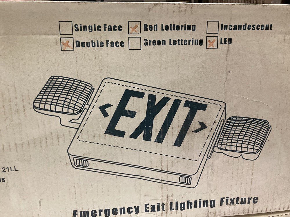 Brooks,LED4,Double Face Exit Sign and Emergency Lights
