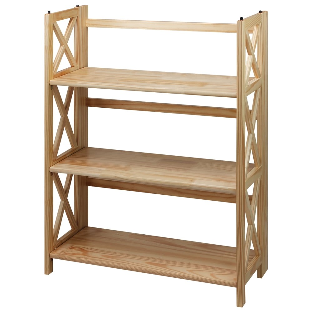 Montego 3-Shelf Folding Bookcase White