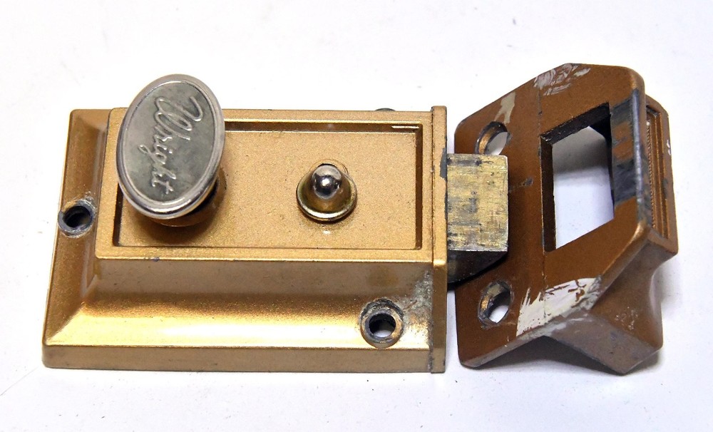 VINTAGE WRIGHT DEADBOLT DOOR JAM LOCK