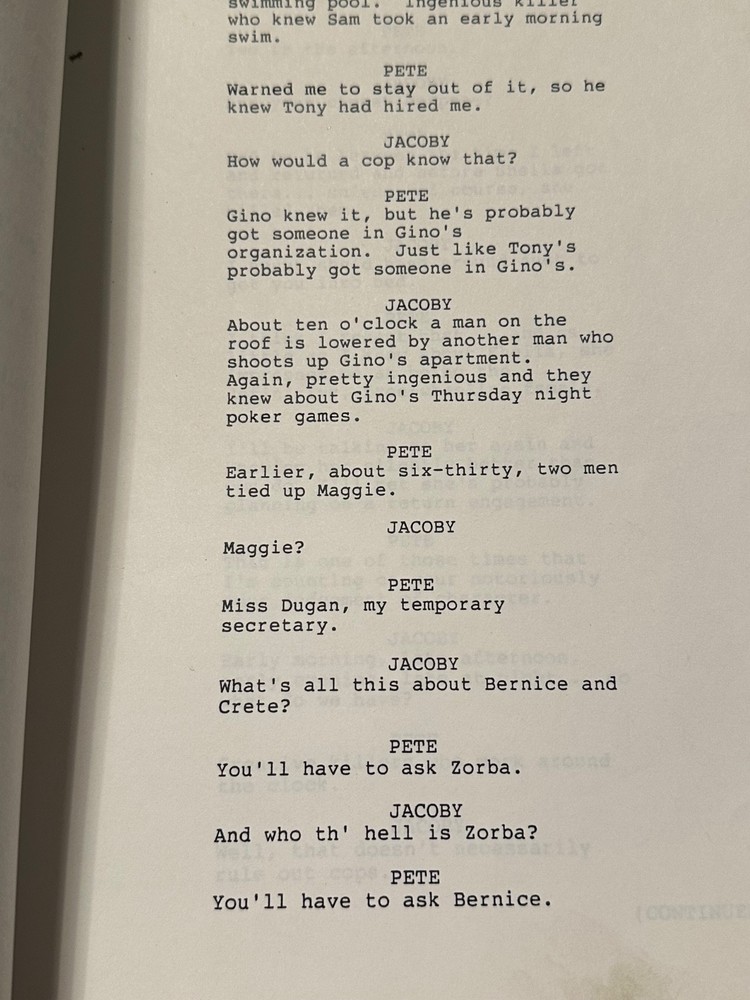 PETER GUNN SCREENPLAY SCRIPT ORIGINAL BLAKE EDWARDS PETER STRAUSS