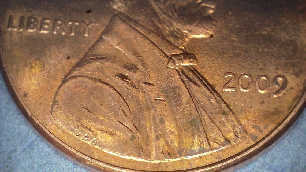 2009 Lincoln Bicentennial Cent Extra finger