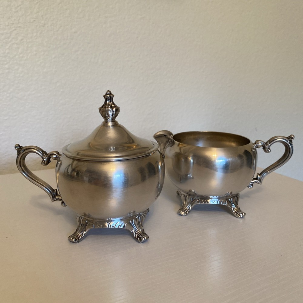 Vintage Silverplate Sugar & Creamer Set Footed – Replacement