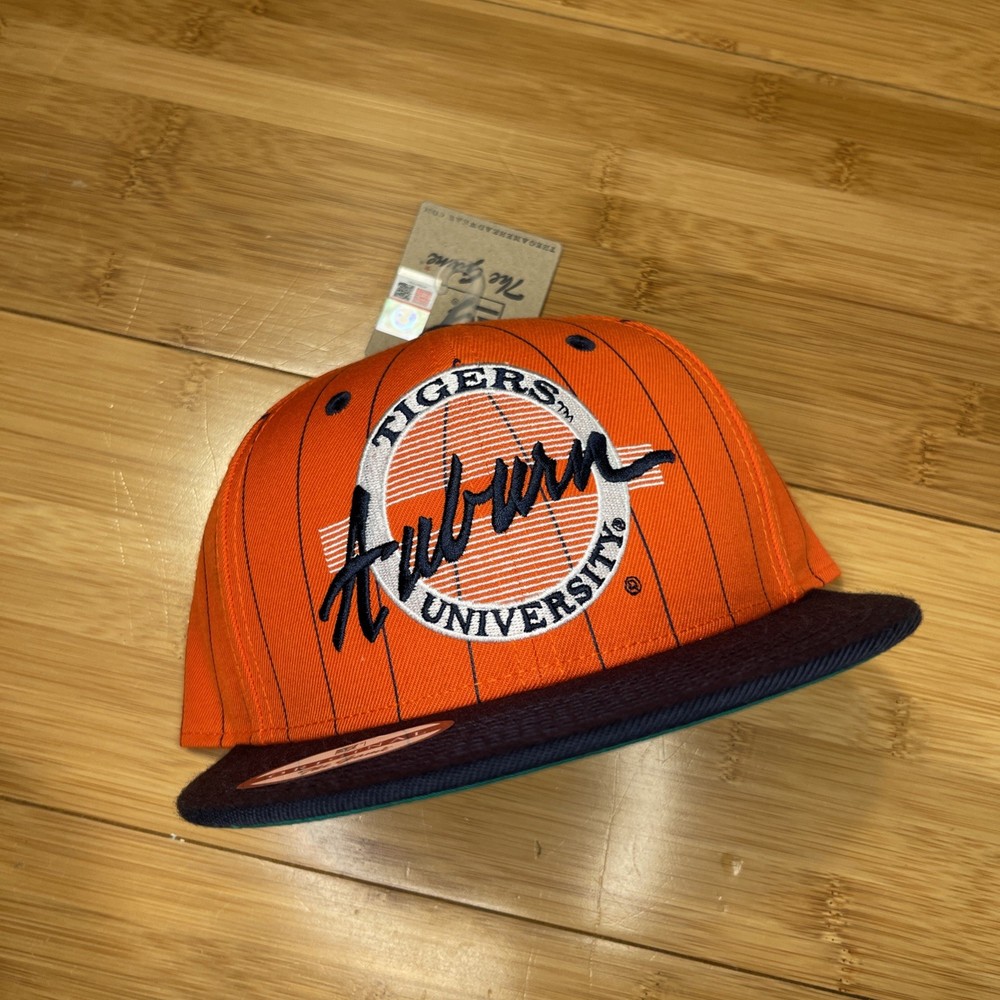 The Game Auburn Tigers Circle Logo Pinstripe Retro Script Snapback Hat War Eagle