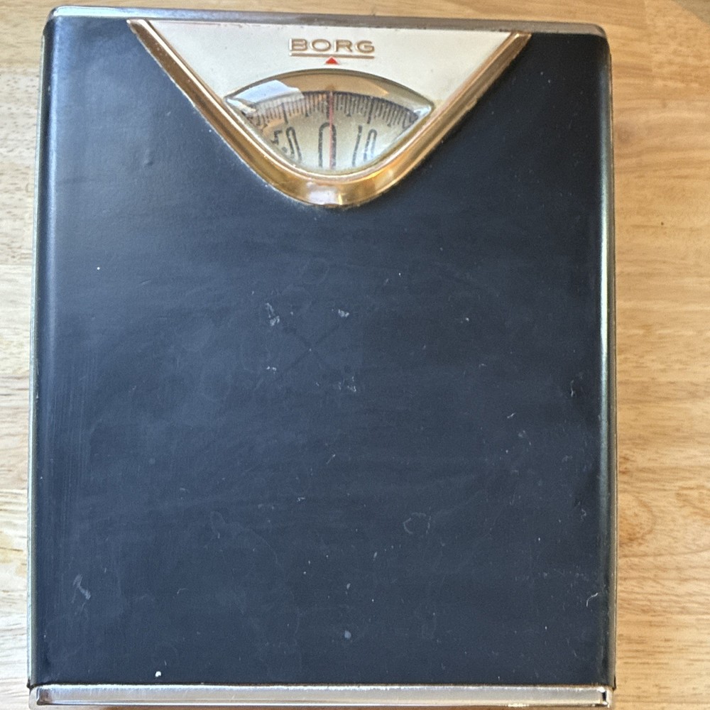 VINTAGE  BORG BATHROOM SCALE    BLACK    ACCURATE READING