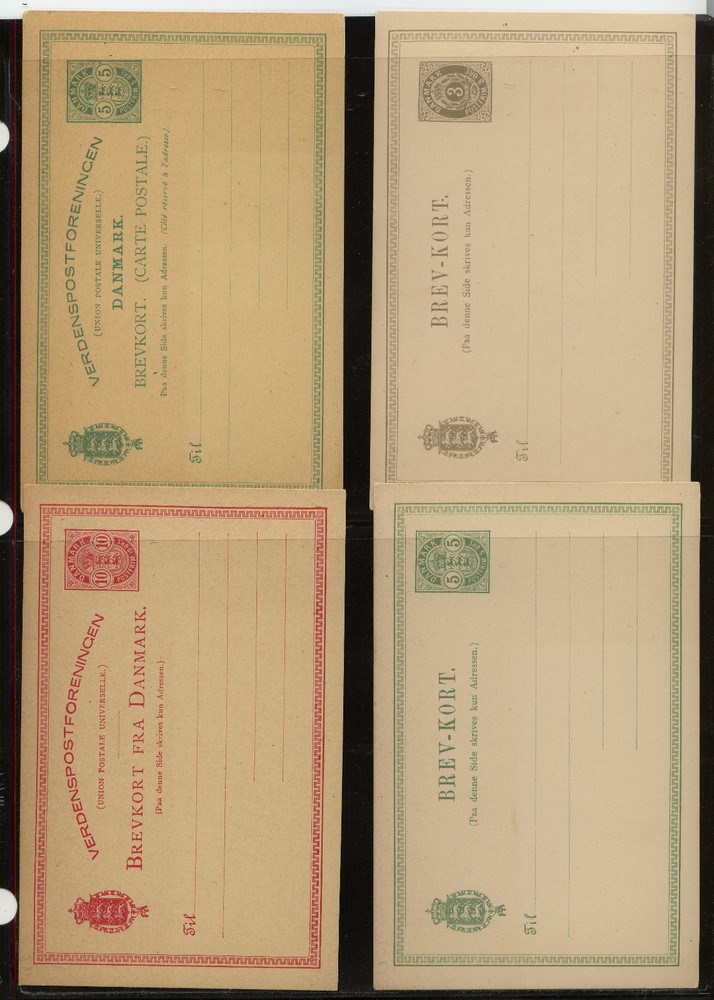 Denmark   4  postal  cards  unused       KL0719