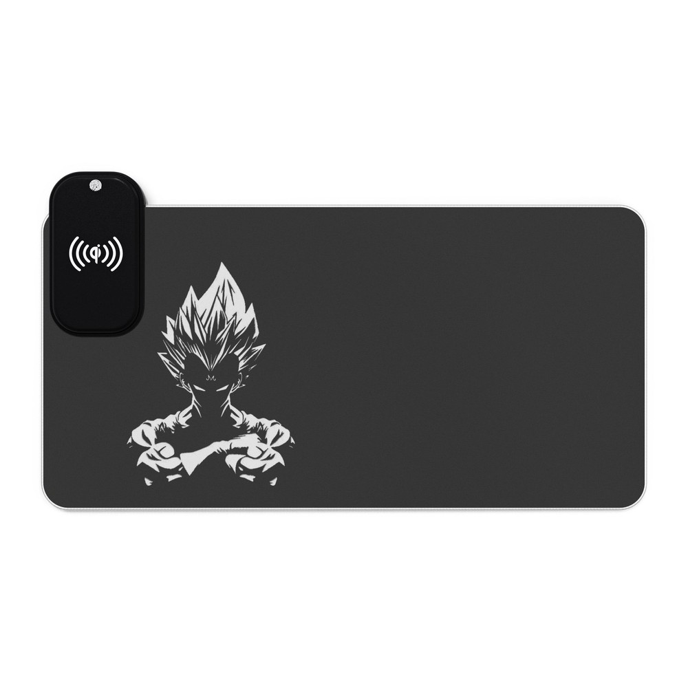 Vegeta Super Saiyan Silhouette LED Gaming Mouse Pad | Wireless Charging