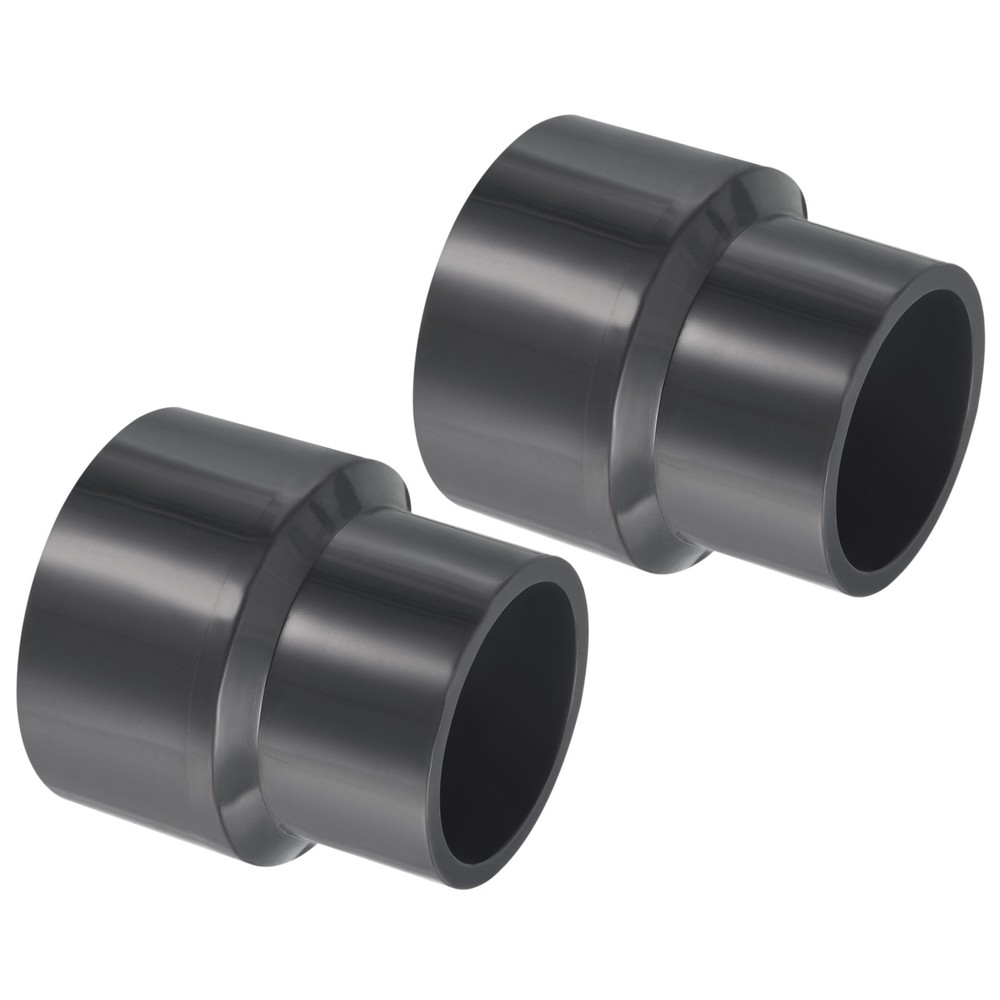 2pcs Reducer Pipe Fitting 2.5x2" Socket Coupling Adapter Connector Grey