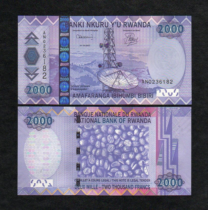 Rwanda 2000 francs 2007 UNC P-36